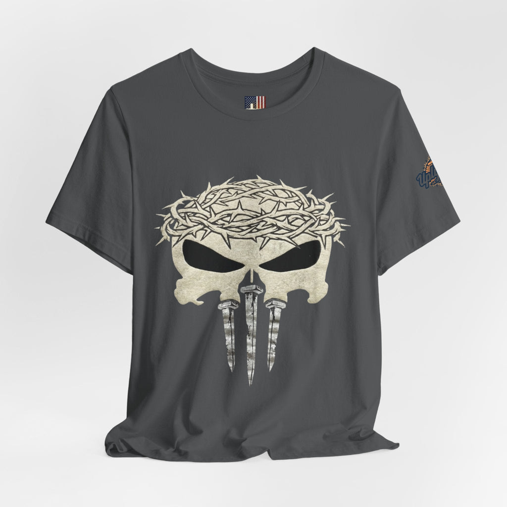Christian Skull T-shirt - Crown of Thorns & Nails - Warrior Faith T-shirt Printify
