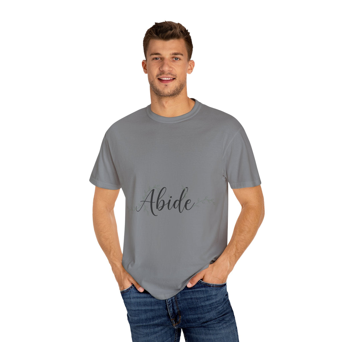 Abide in the Lord T-Shirt – Vine Design Christian Tee for Faithful Hearts Printify