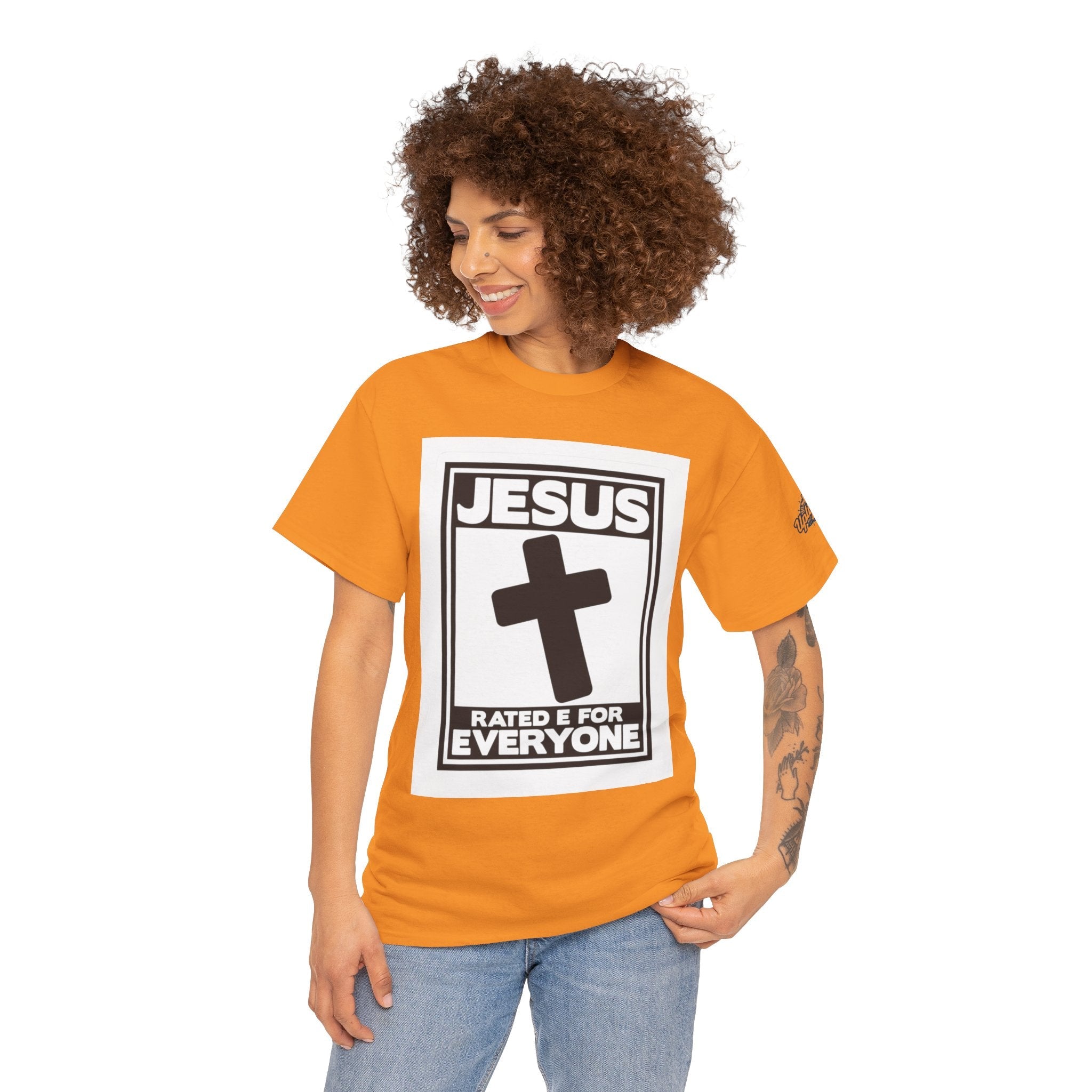 Jesus, Rated E for Everyone T-shirt - Gamer Faith T-shirt - Christian Video Game Parody Printify