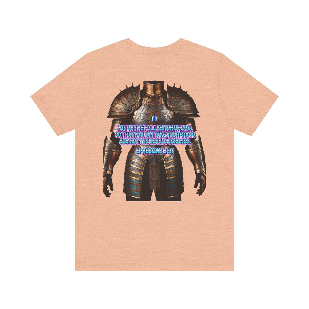 Religious Graphic Tee with Armor Of God Design Unisex Jersey Short Sleeve Tee Printify
