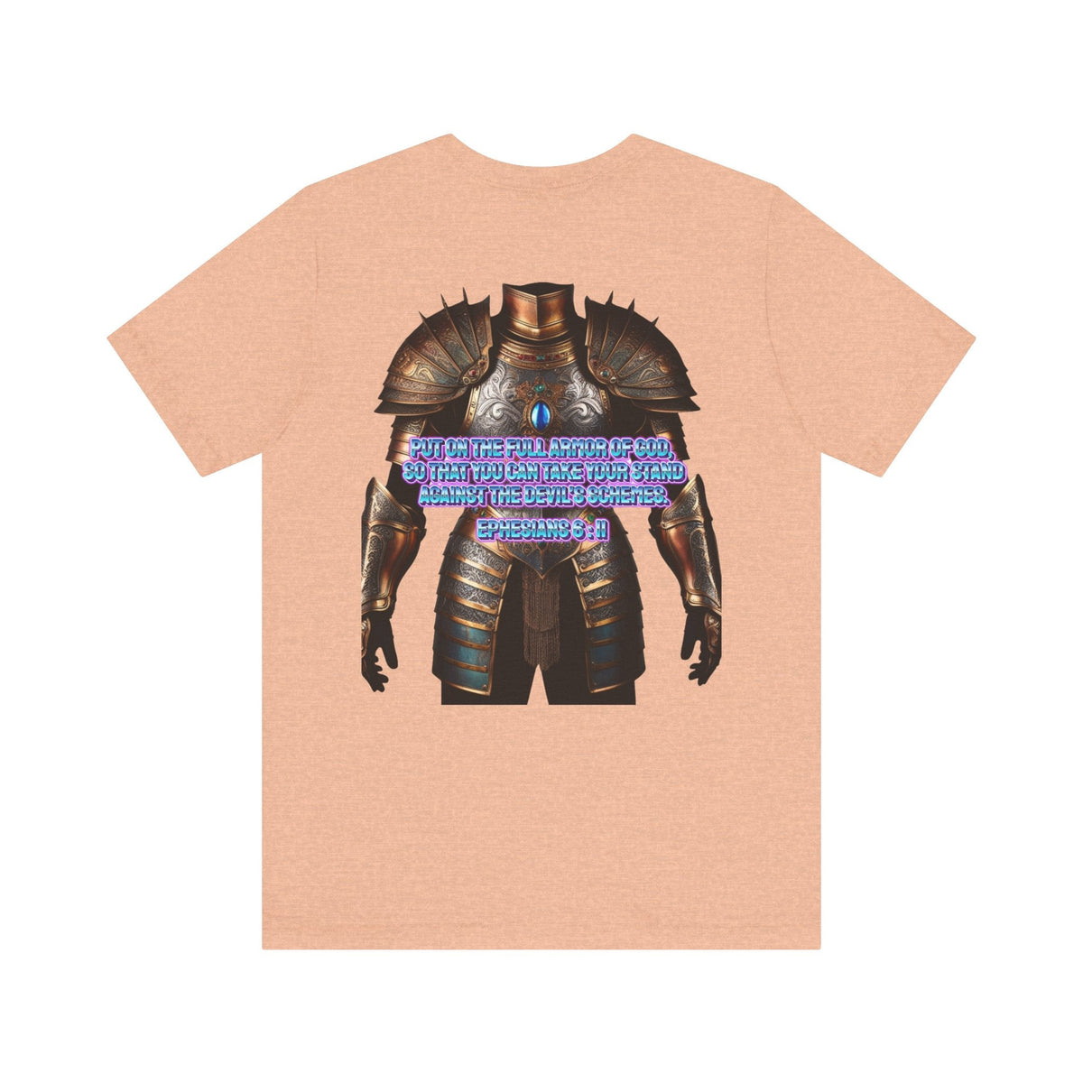 Religious Graphic Tee with Armor Of God Design Unisex Jersey Short Sleeve Tee Printify
