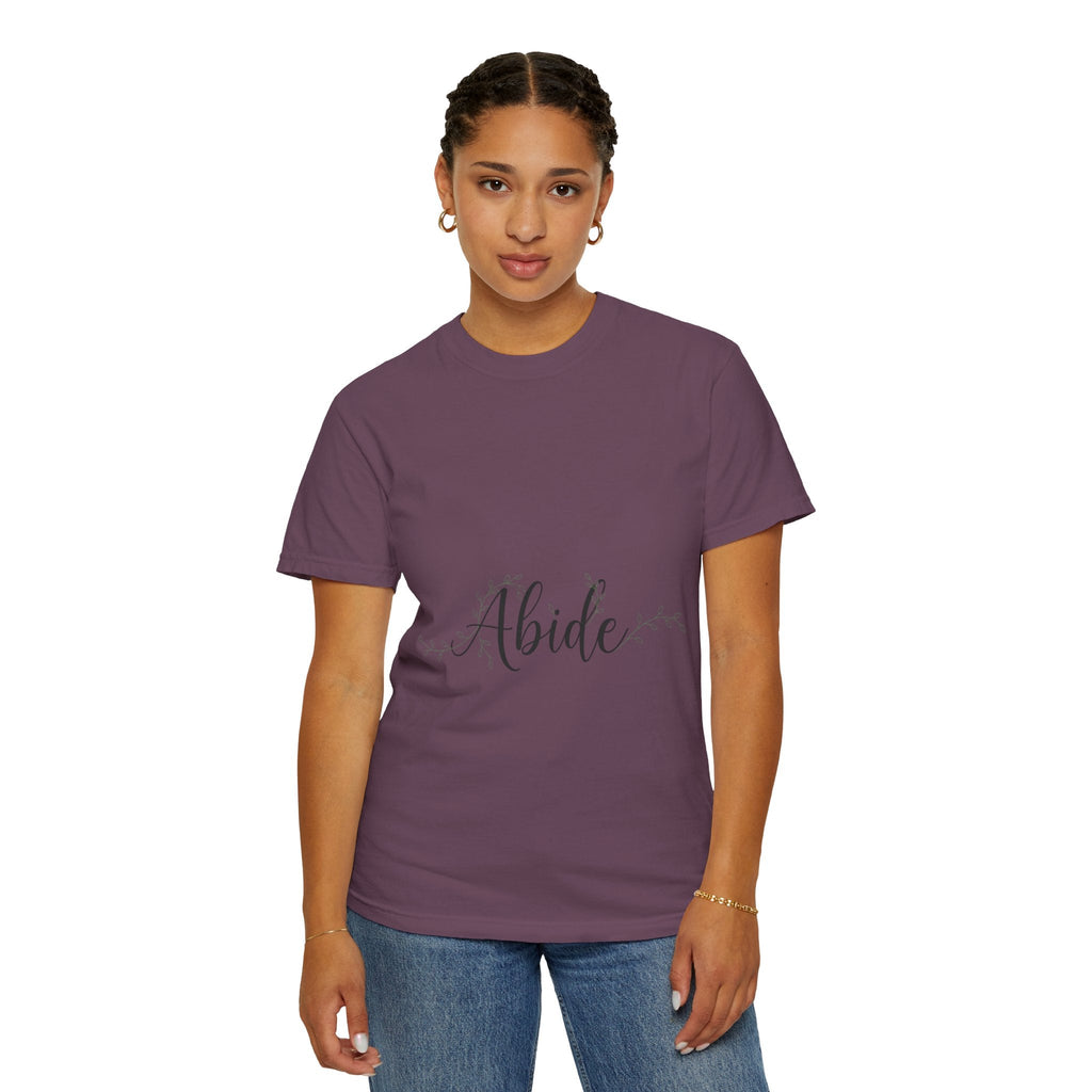 Abide in the Lord T-Shirt – Vine Design Christian Tee for Faithful Hearts Printify