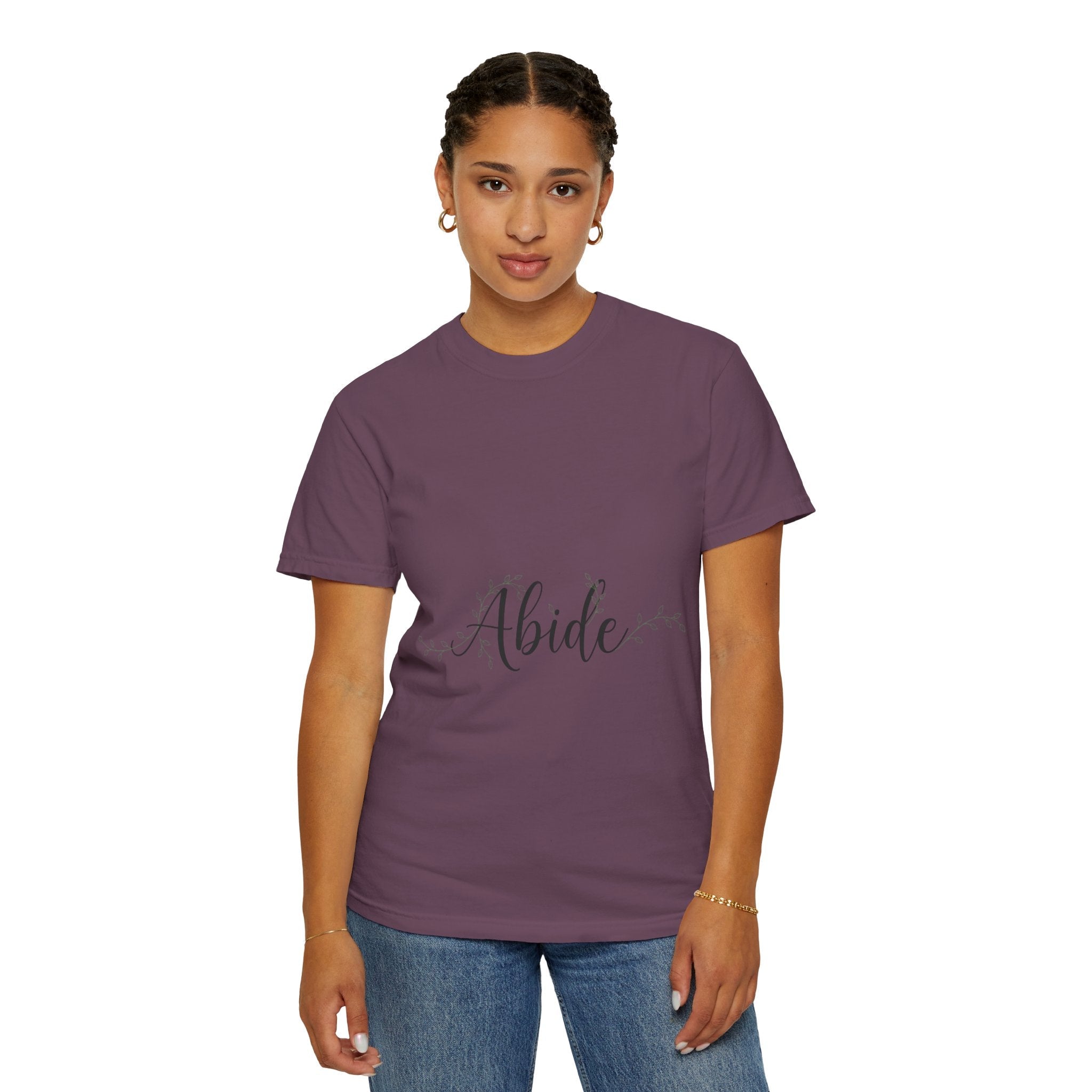 Abide in the Lord T-Shirt – Vine Design Christian Tee for Faithful Hearts Printify