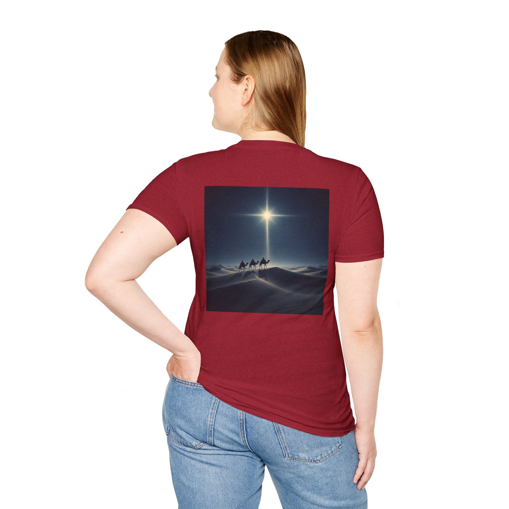 3 Wise Men T-shirt – Magi Camels Nativity Journey Christian Christmas T-shirt for Epiphany Faith & Holy Night Printify