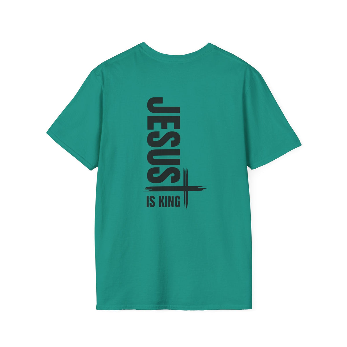 Jesus Is King T-shirt | Modern Typographic Cross Christian T-shirt Printify
