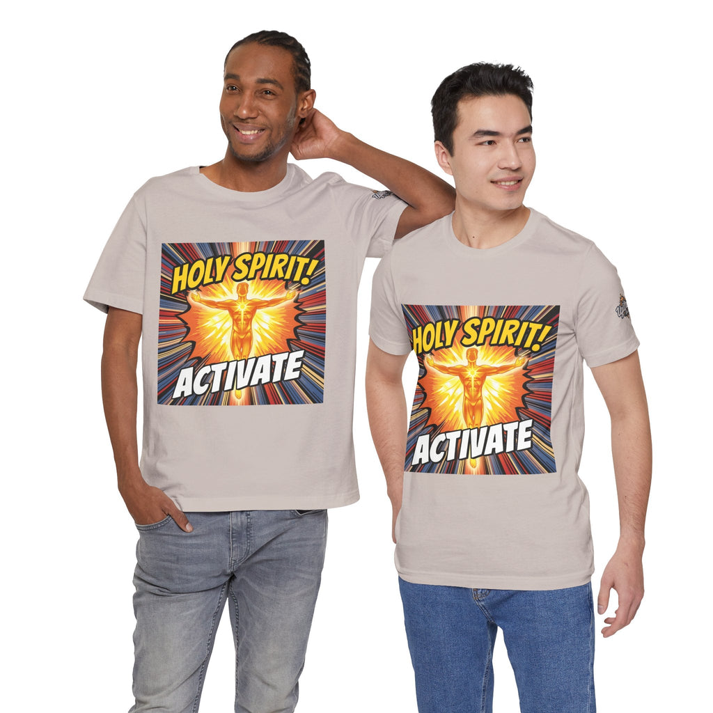 Holy Spirit Activate T-shirt – Superhero Christian T-shirt with Vibrant Power-Up Design for Faith-Fueled Boldness Printify