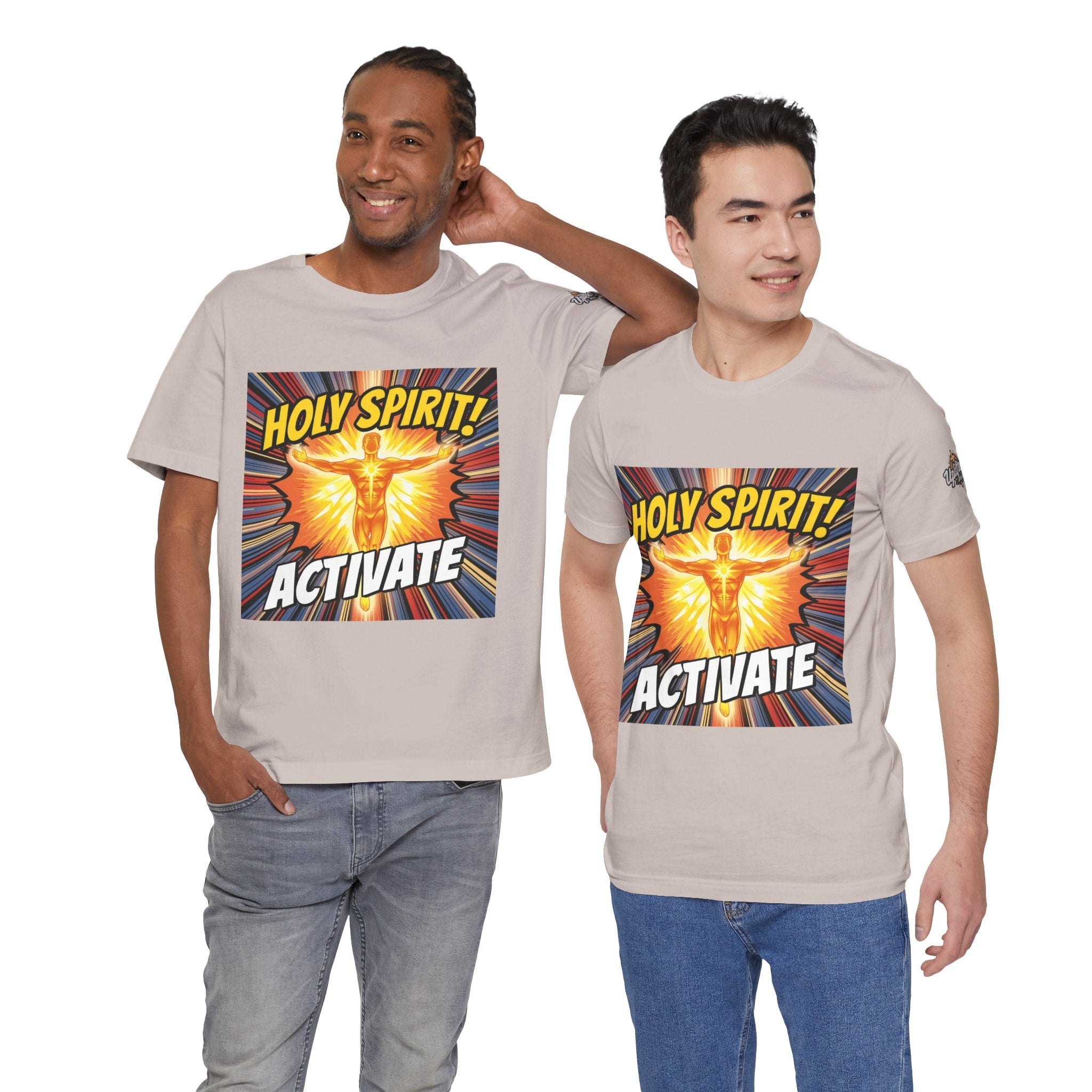 Holy Spirit Activate T-shirt – Superhero Christian T-shirt with Vibrant Power-Up Design for Faith-Fueled Boldness Printify