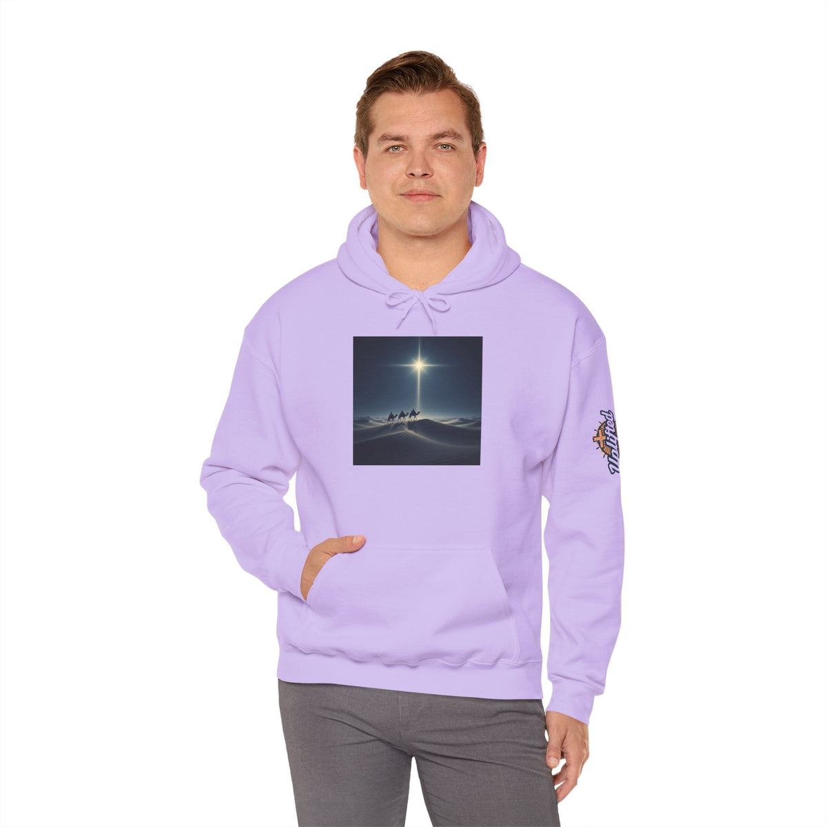 3 Wise Men Hoodie – Magi Camels Nativity Journey Christian Christmas Sweatshirt for Epiphany Faith & Holy Night Printify