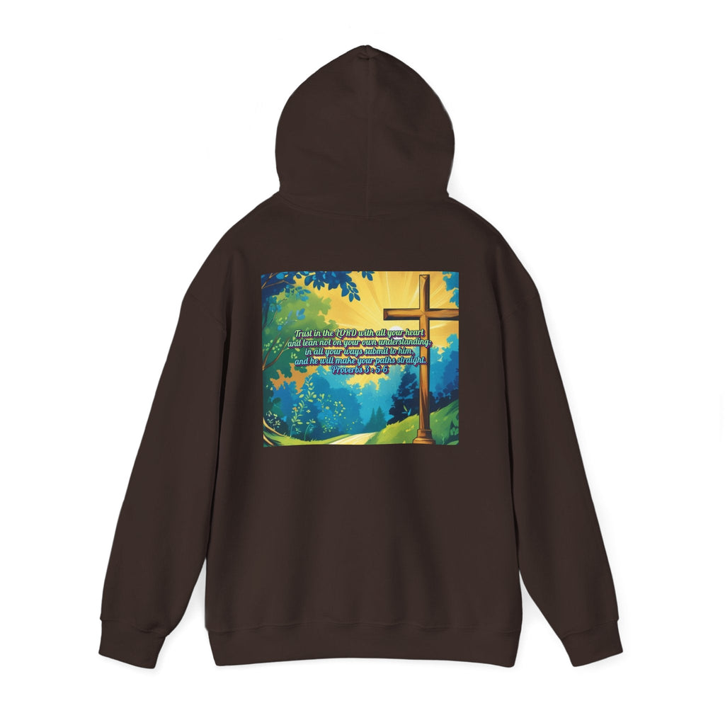 Trust in The Lord Proverbs 3:5-6 Biblical Design Unisex Heavy Blend™ Hooded Sweatshirt Printify