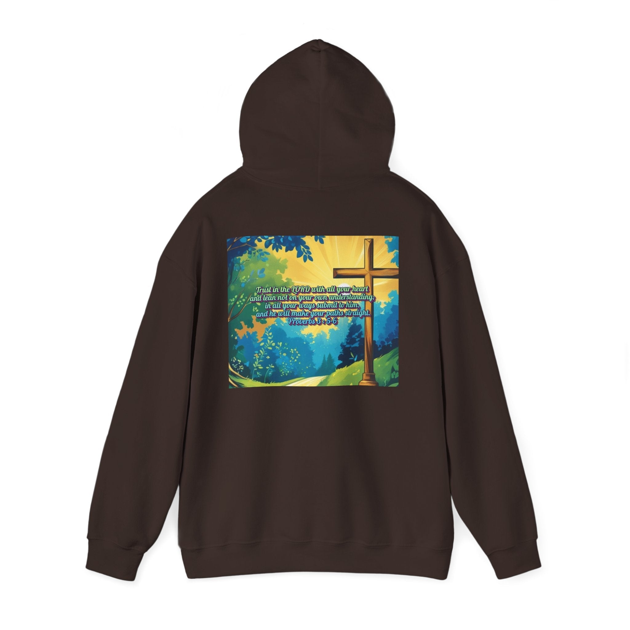 Trust in The Lord Proverbs 3:5-6 Biblical Design Unisex Heavy Blend™ Hooded Sweatshirt Printify
