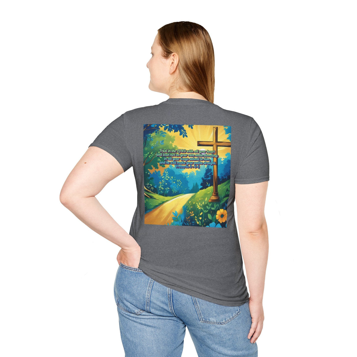 Trust in The Lord Proverbs 3:5-6 Biblical Design Unisex Softstyle T-Shirt Printify