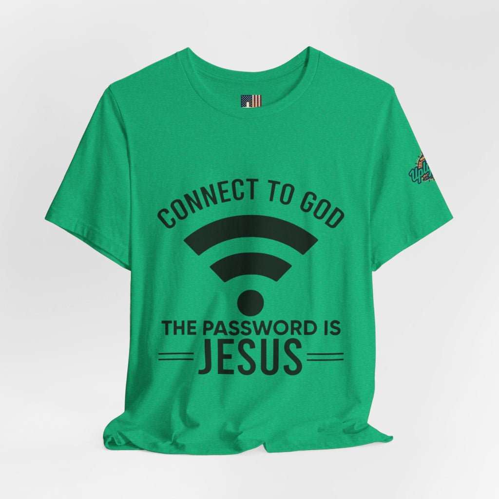 Connect to God T-shirt - WIFI Password is Jesus - Funny Christian Faith T-shirt Printify