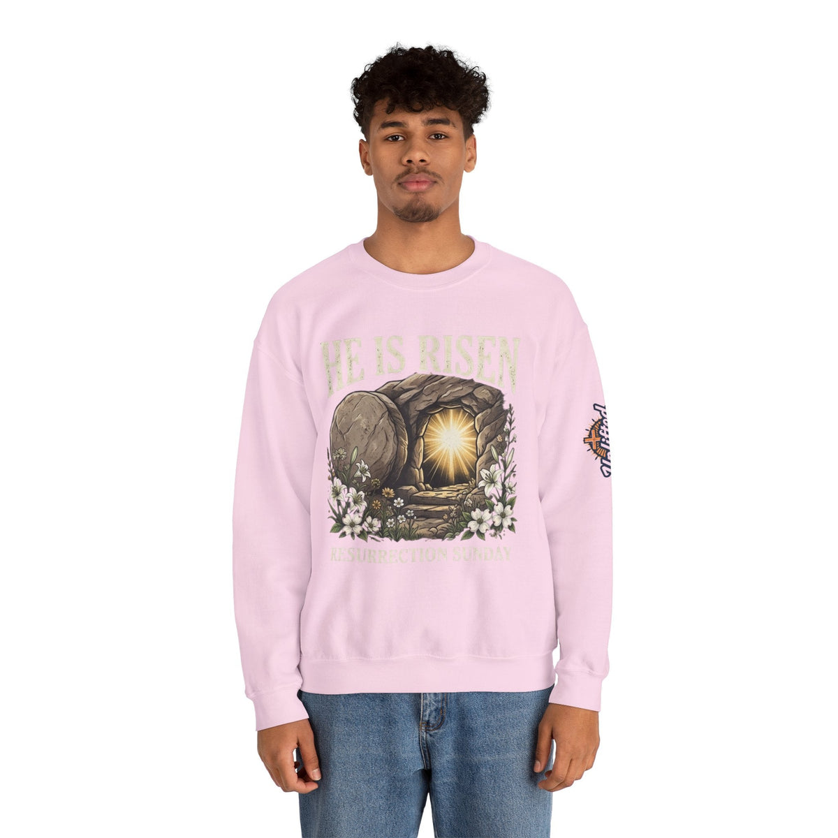 He Is Risen Sweatshirt — Jesus Christ Resurrection Easter Sweatshirt Printify
