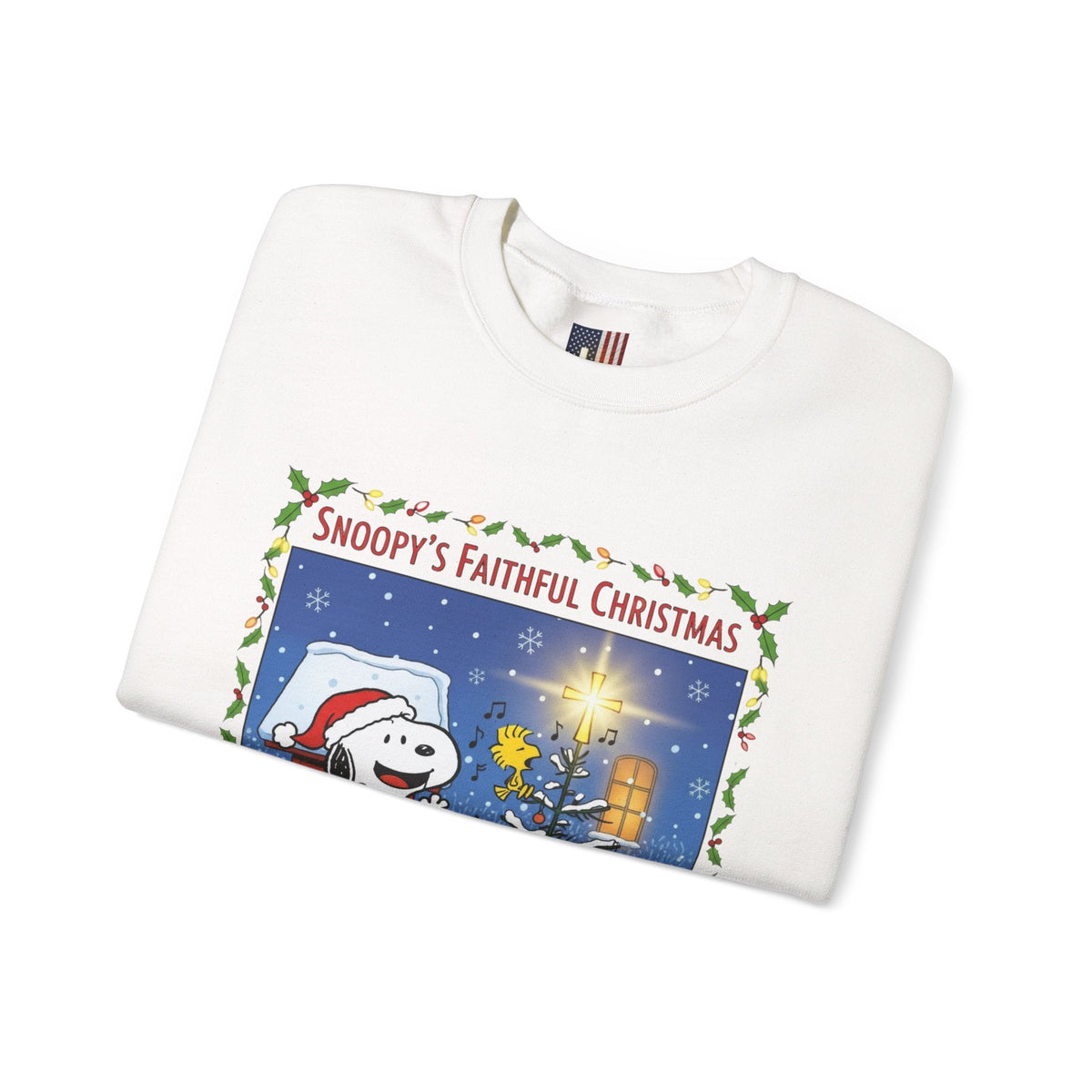 🎄 Faithful Christmas Friends – Christian Holiday Sweatshirt | Festive Tree & Cartoon Duo | Heartwarming Christmas Tee by Uplifted Gear Printify