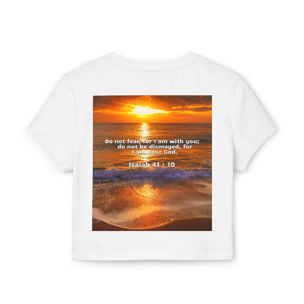 Women's Baby Tee - Isaiah 41:10 Bible Verse Religious Design Printify