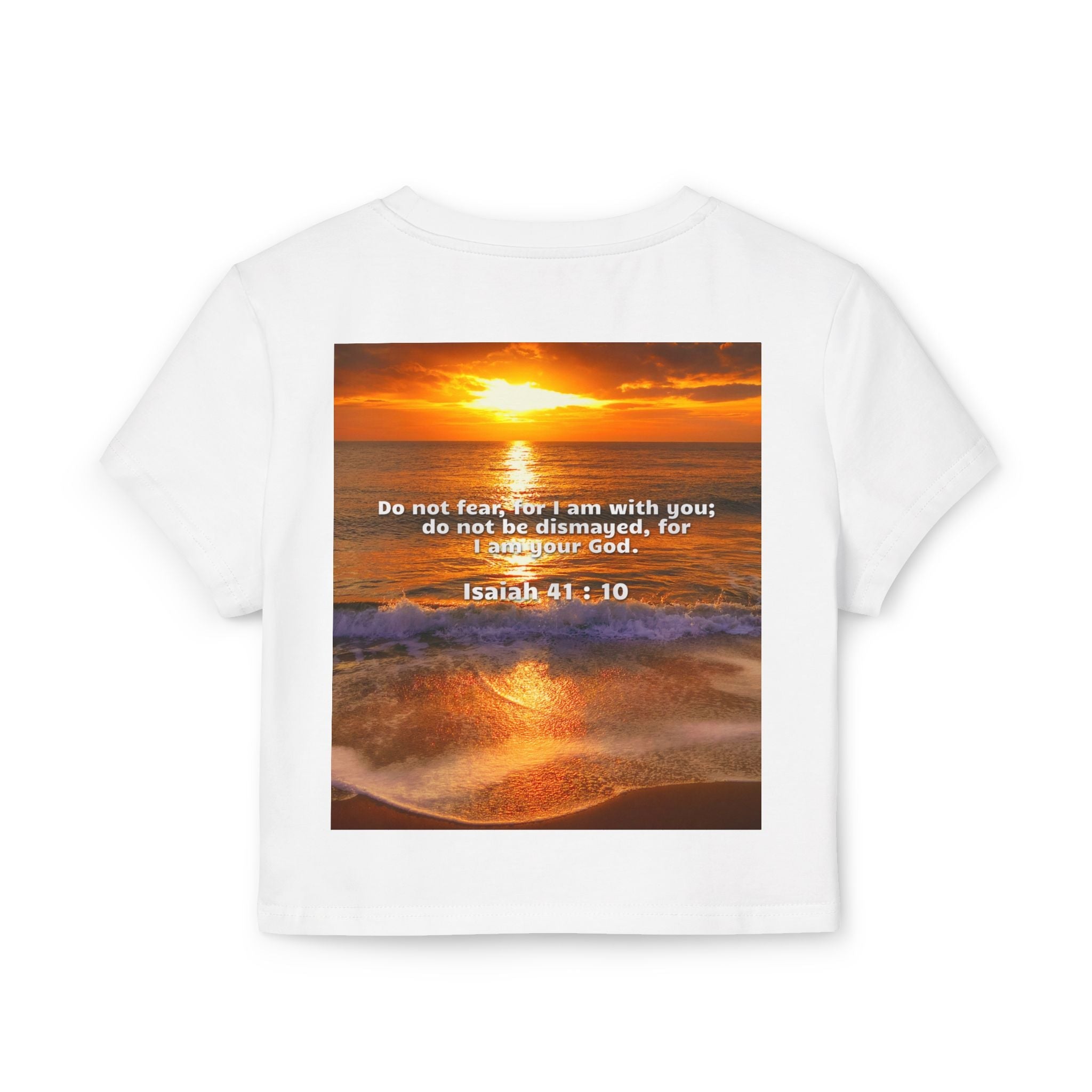 Women's Baby Tee - Isaiah 41:10 Bible Verse Religious Design Printify