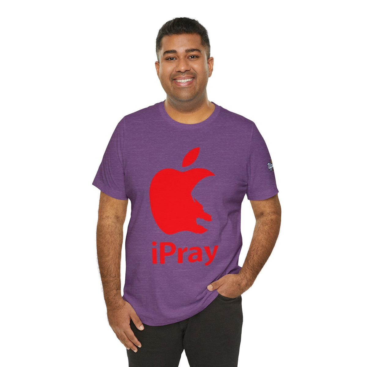 iPray Red Apple Christian T-Shirt — Faith Graphic Tee Printify