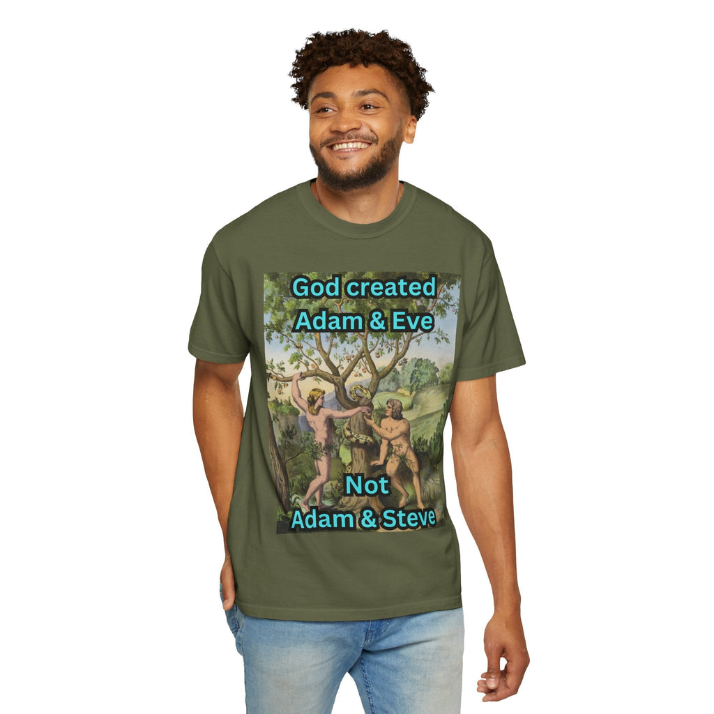 God Created Adam and Eve T-Shirt – Biblical Truth Christian Tee for Bold Faith Printify