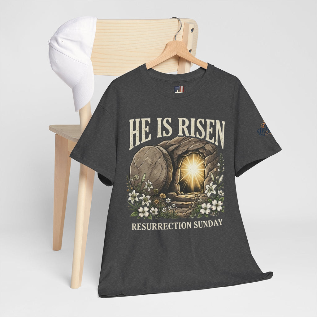 He Is Risen T-Shirt — Jesus Christ Resurrection Easter Tee Printify