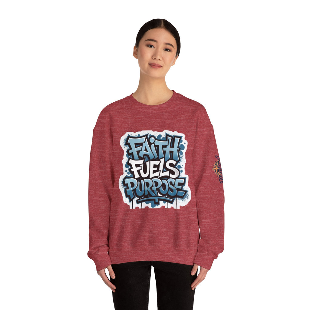 Faith Fuels Purpose Sweatshirt – Inspirational Christian Sweatshirt for Divine Drive & Unstoppable Belief Printify
