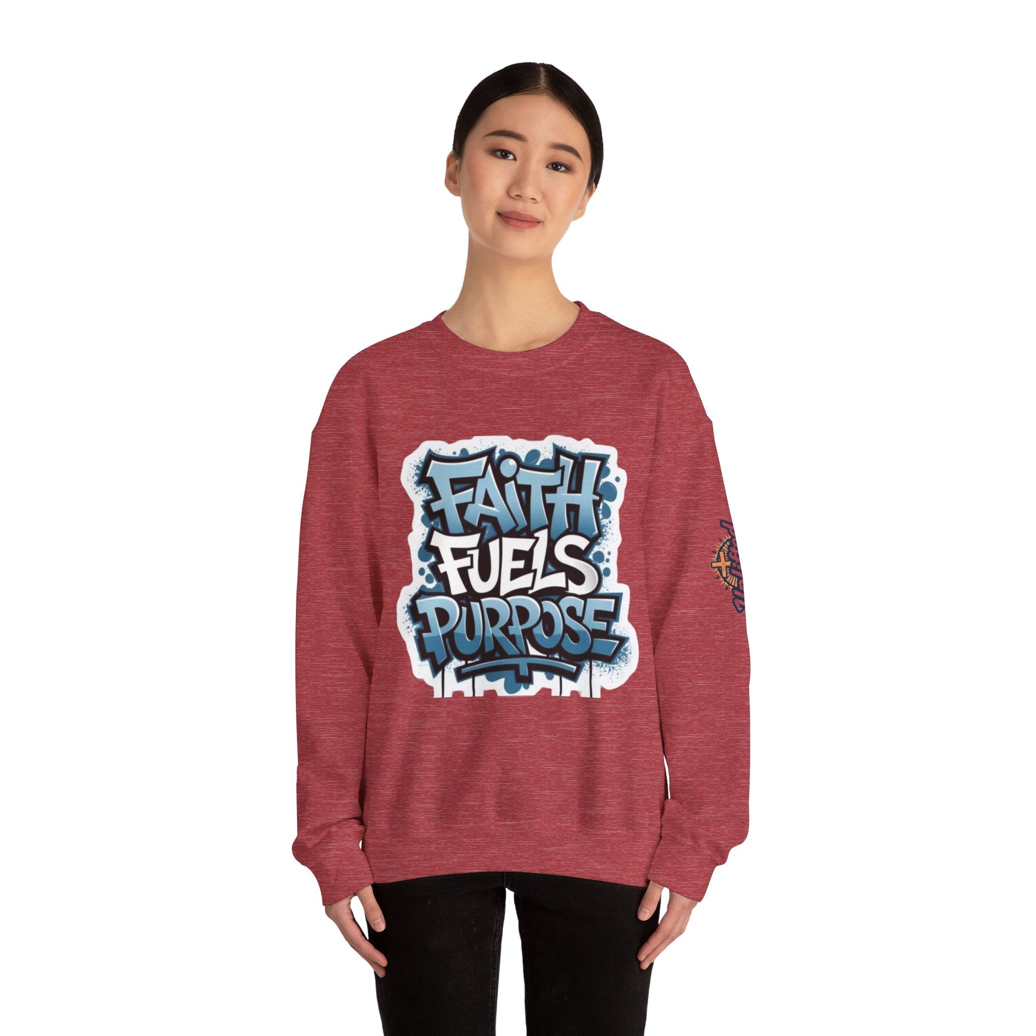 Faith Fuels Purpose Sweatshirt – Inspirational Christian Sweatshirt for Divine Drive & Unstoppable Belief Printify