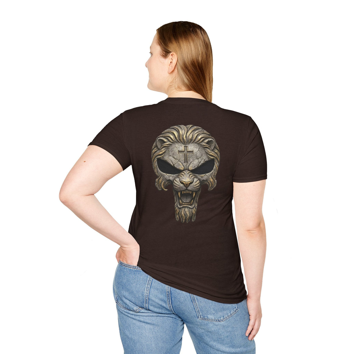 Lion of Judah Skull Christian T-shirt - Warrior Faith Cross T-shirt Printify