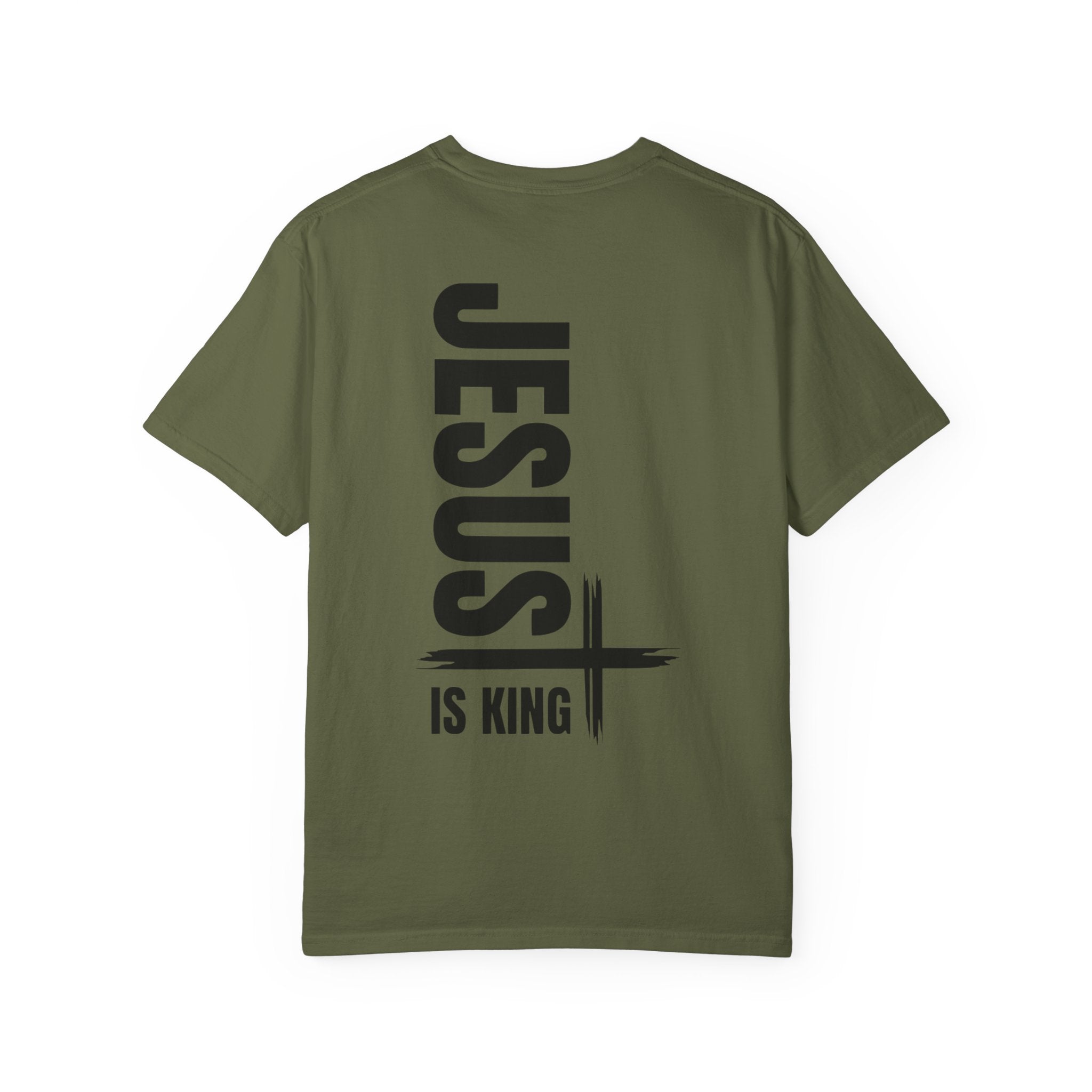 Jesus Is King T-shirt | Modern Typographic Cross Christian T-shirt Printify
