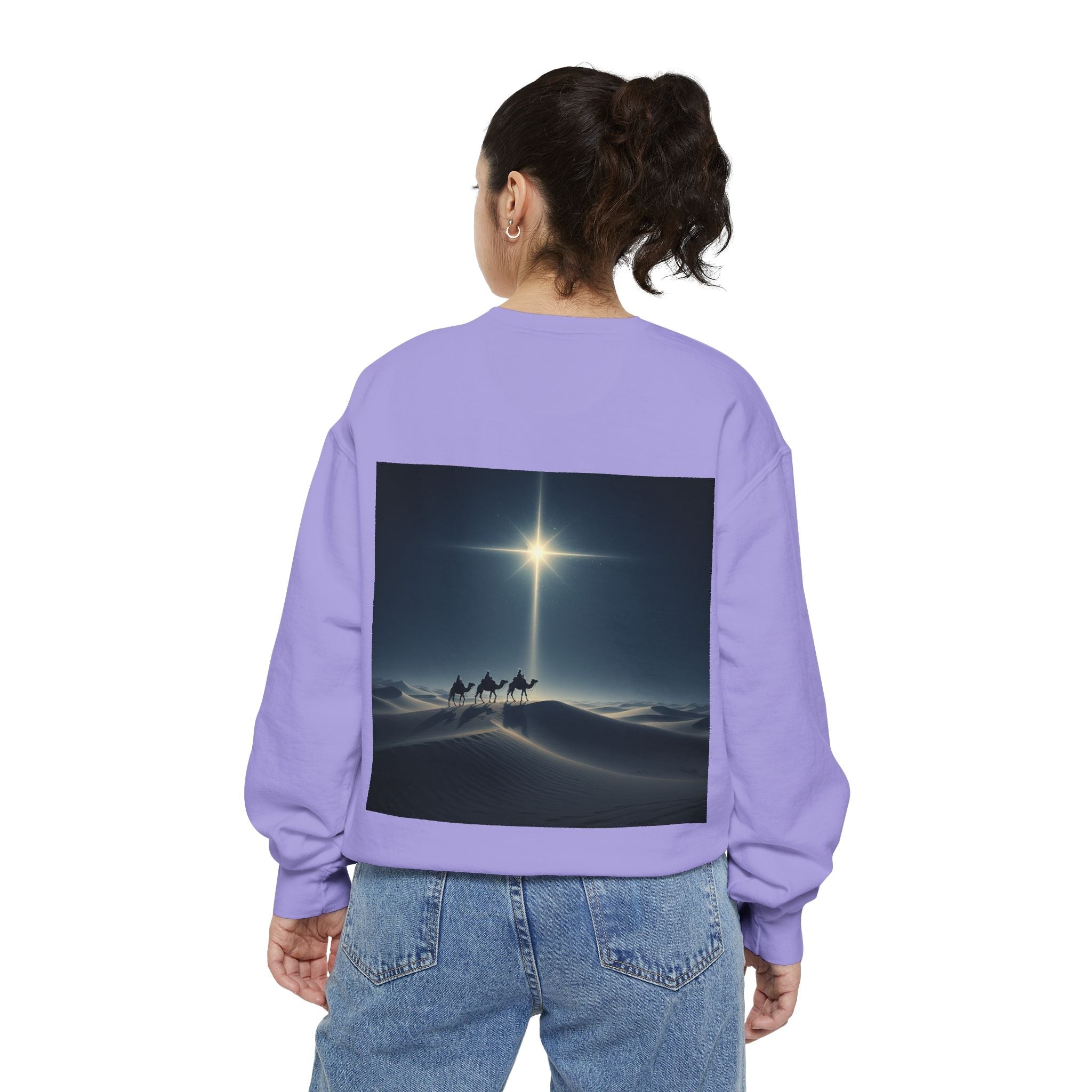 3 Wise Men Sweatshirt – Magi Camels Nativity Journey Christian Christmas Sweatshirt for Epiphany Faith & Holy Night Printify