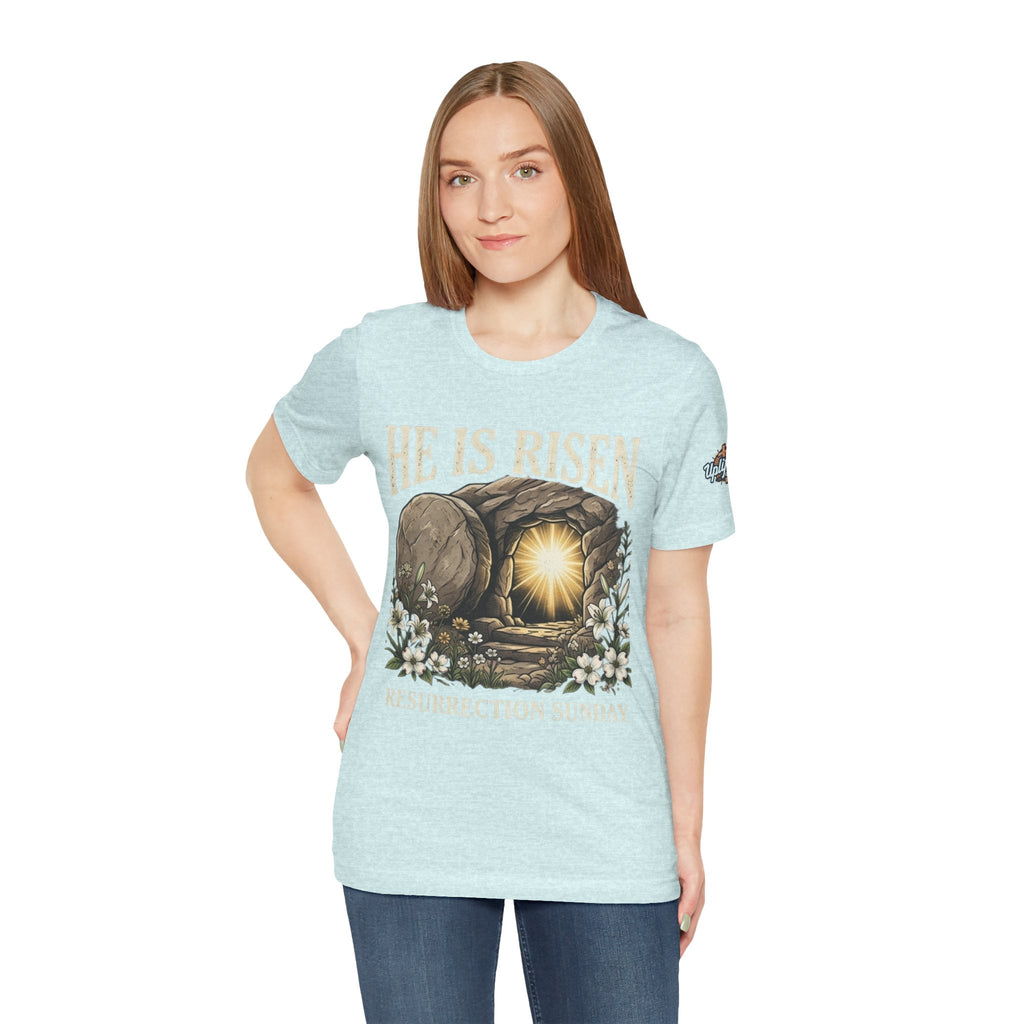 He Is Risen T-Shirt — Jesus Christ Resurrection Easter Tee Printify