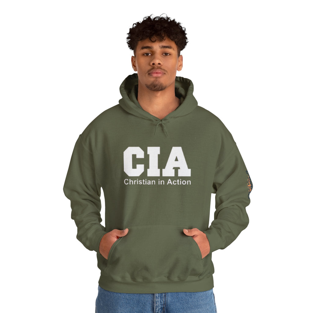 CIA Christian in Action Hoodie - Funny Faith Parody Hoodie - Mission Ready Apparel Printify