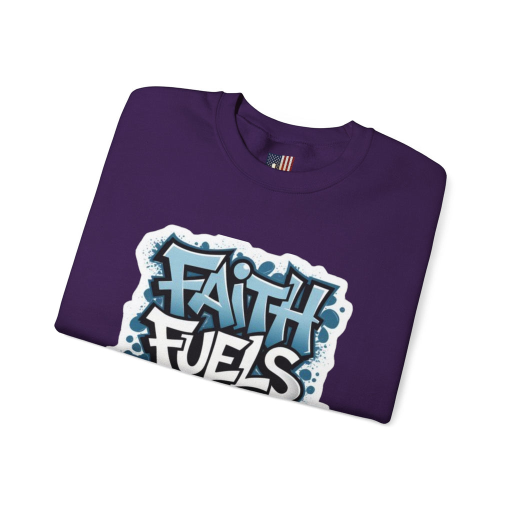 Faith Fuels Purpose Sweatshirt – Inspirational Christian Sweatshirt for Divine Drive & Unstoppable Belief Printify
