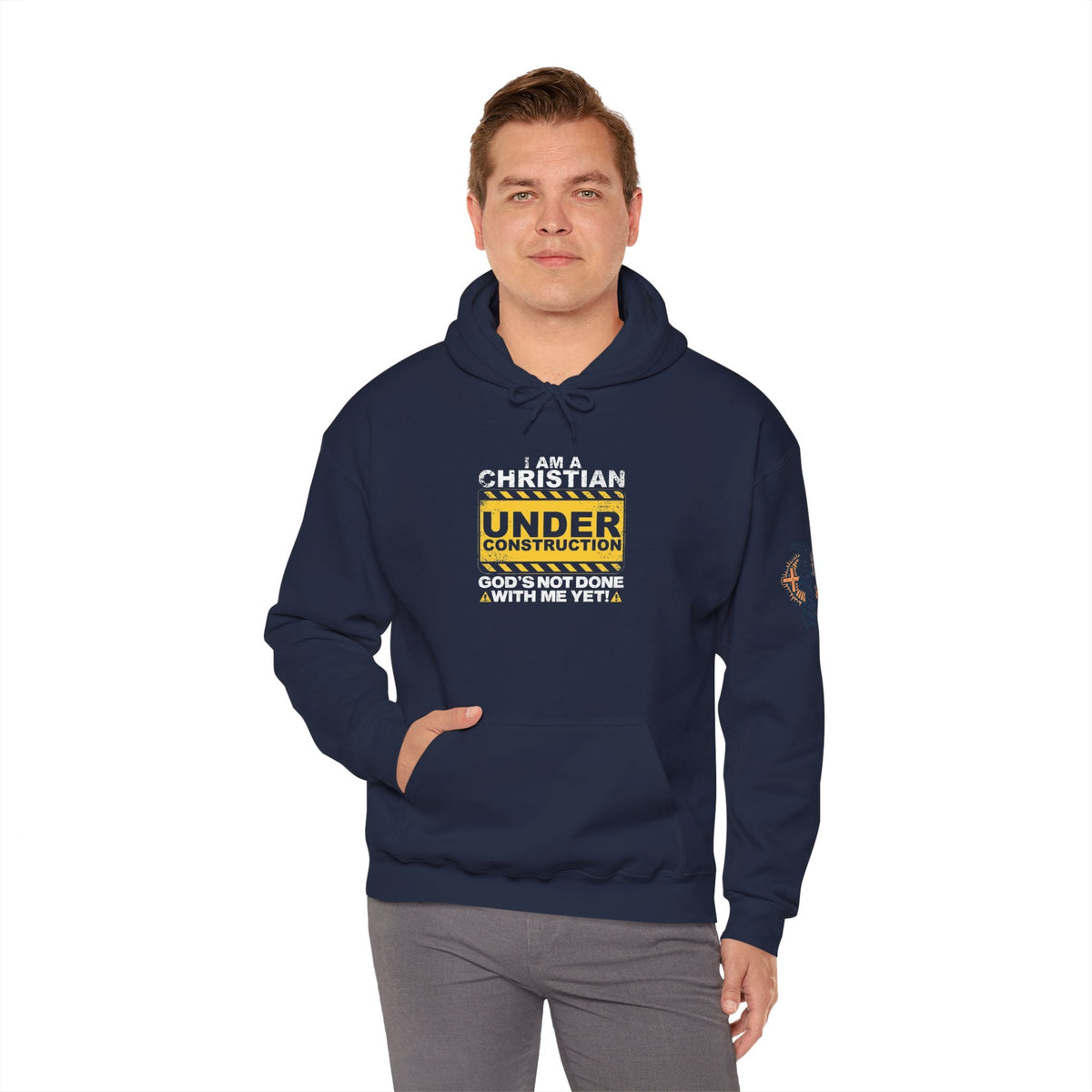Christian Under Construction Hoodie | God Is Not Done With Me Yet Hoodie Printify