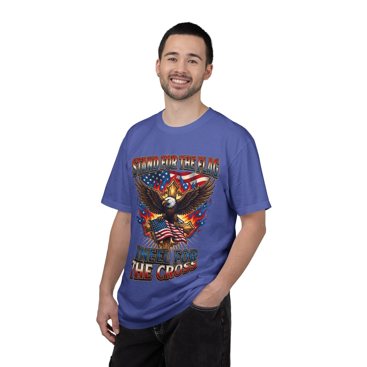 Stand for the Flag Kneel for the Cross T-shirt | Patriotic Eagle T-shirt Printify