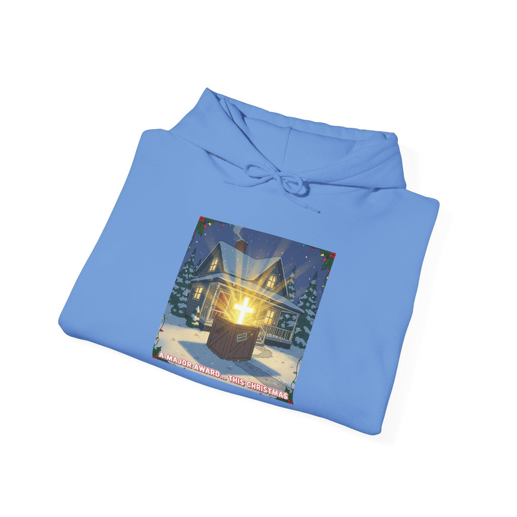 A Major Award This Christmas Hoodie – Fragile Leg Lamp Parody Cross Unboxing Christian Sweatshirt for Hilarious Faith & Holiday Glow Printify