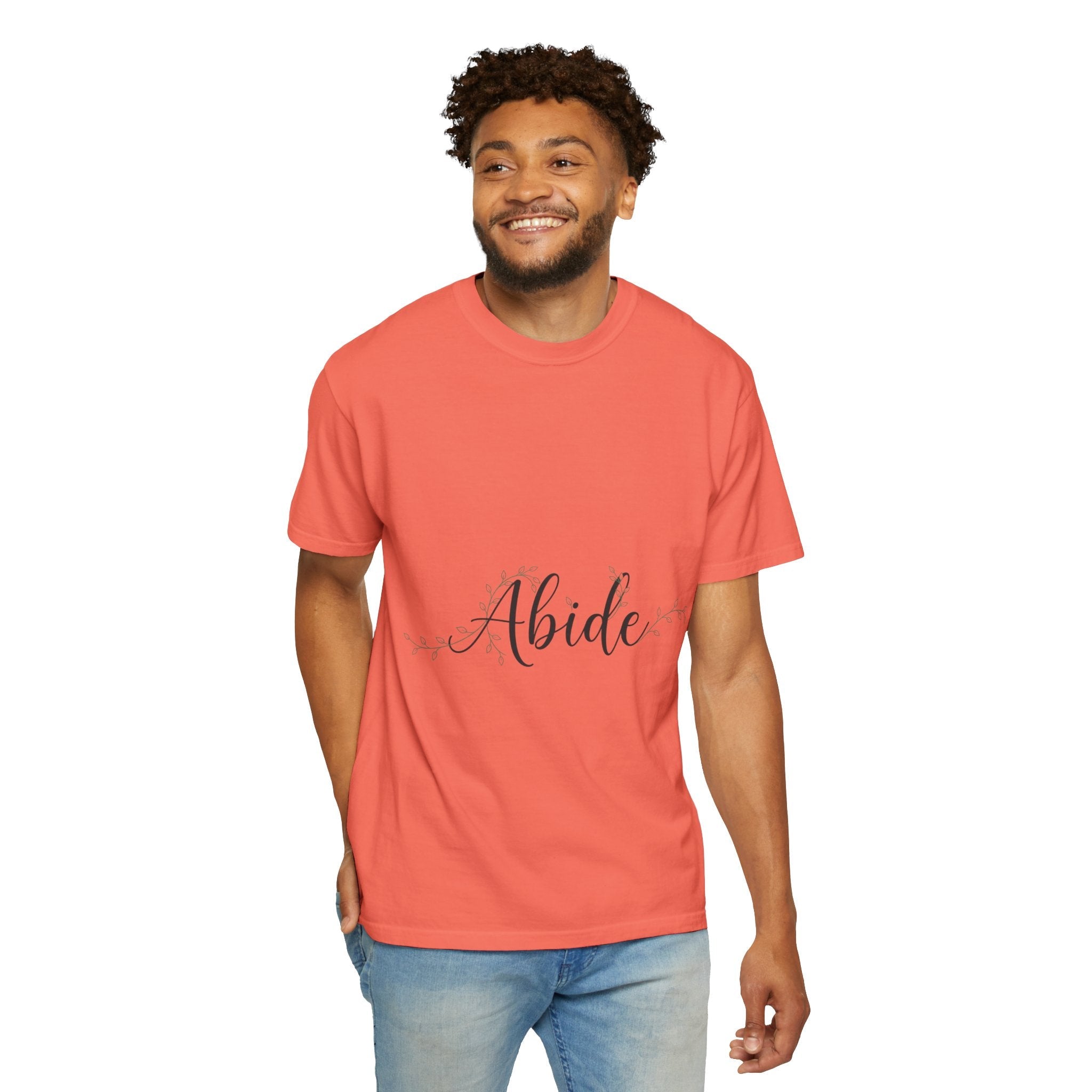 Abide in the Lord T-Shirt – Vine Design Christian Tee for Faithful Hearts Printify