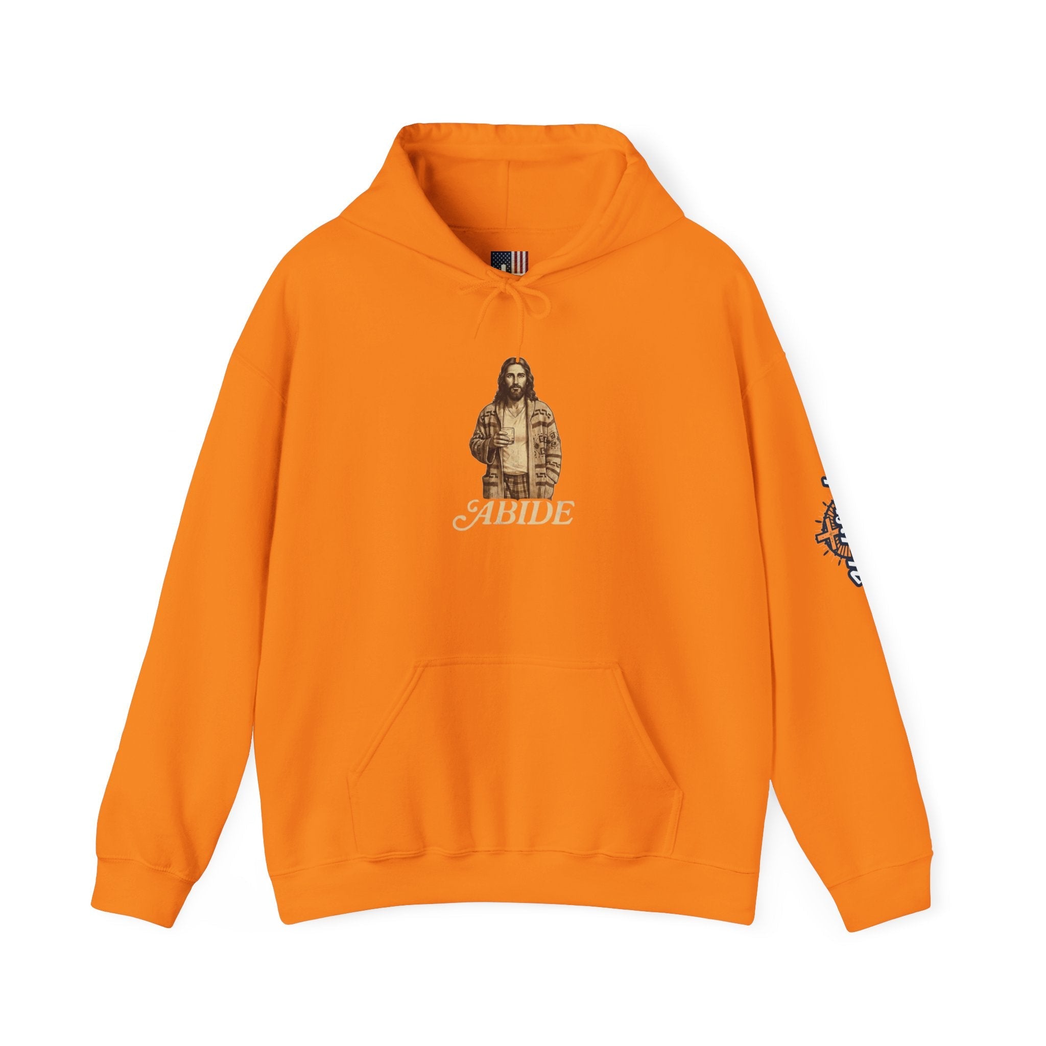 Abide Jesus Hoodie — Vintage 'The Dude' Religious Graphic Hoodie Printify