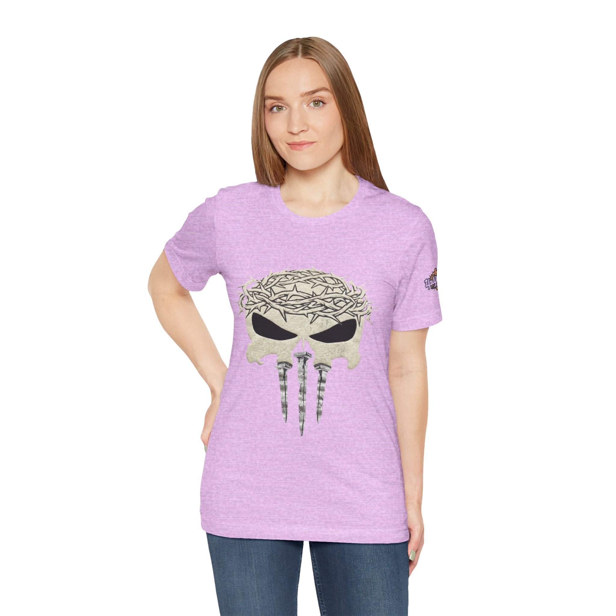 Christian Skull T-shirt - Crown of Thorns & Nails - Warrior Faith T-shirt Printify