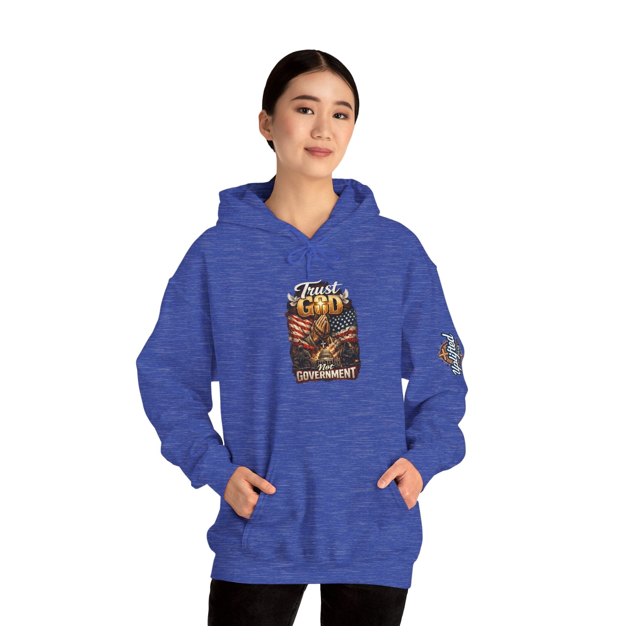 Trust God Not Government Hoodie — Vintage Patriotic Christian Hoodie Printify