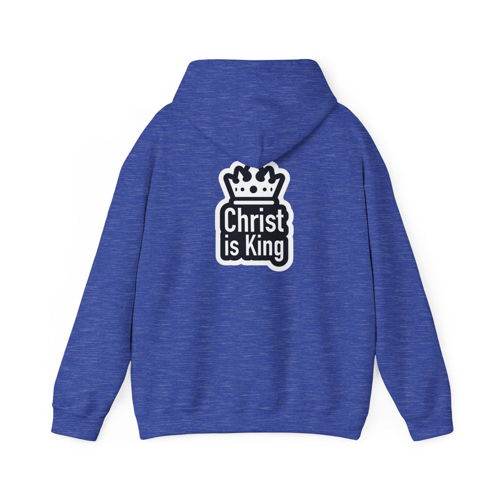 Christ is King Hoodie – Bold Crown & Cross Christian Sweatshirt for Unshakable Faith Printify