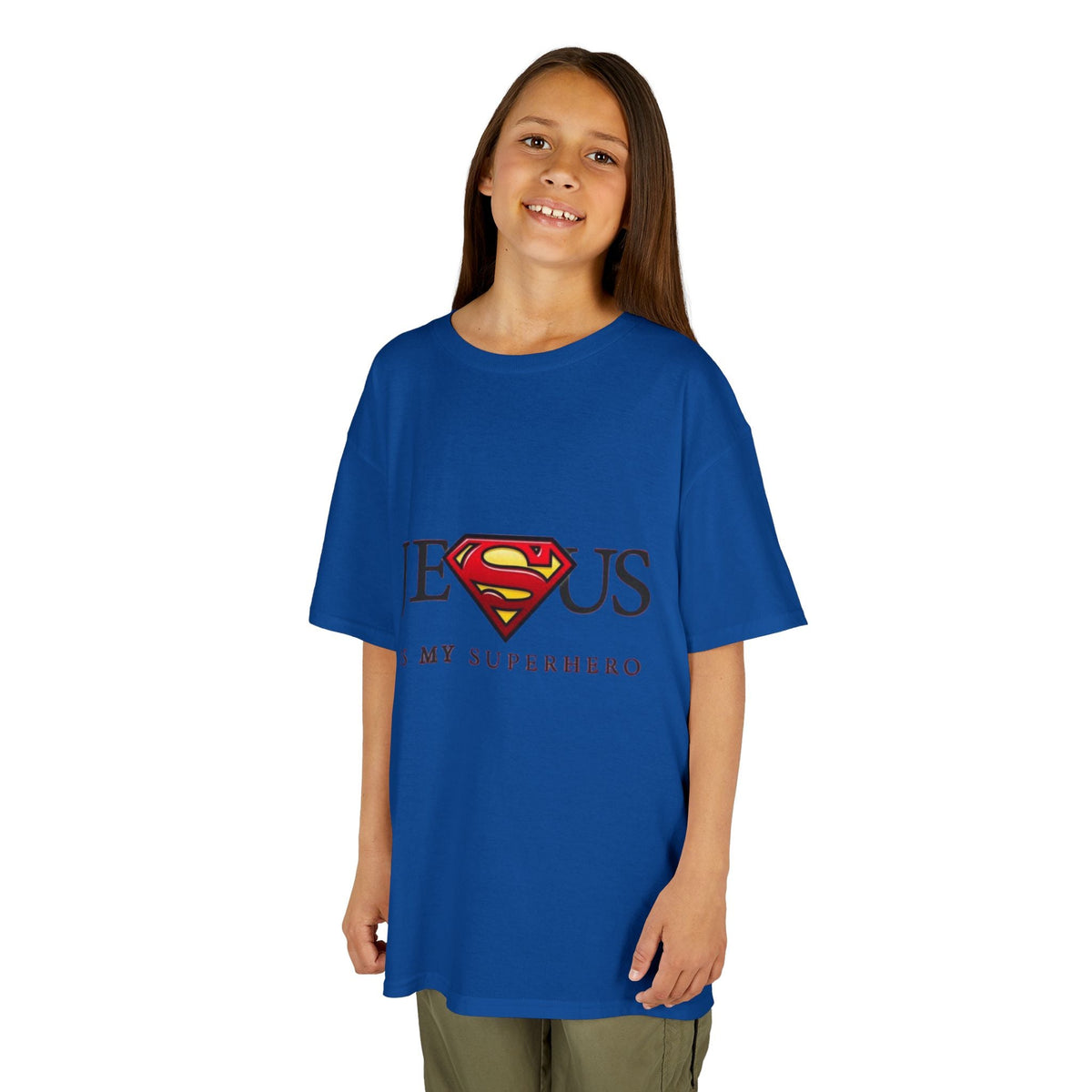 Jesus Is My Superhero T-Shirt — Faith-Based Superman-Inspired Tee Printify