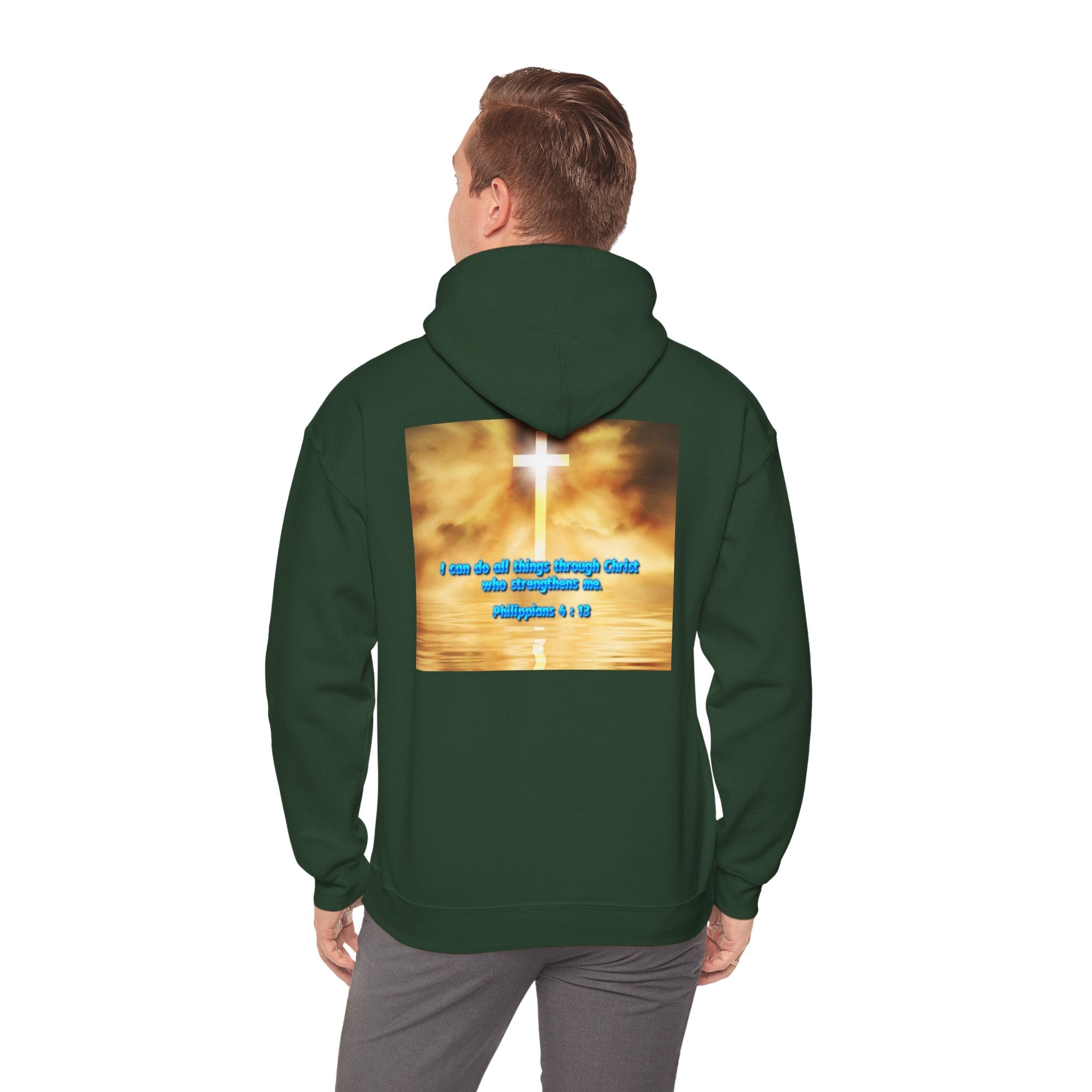 Bible Verse Unisex Heavy Blend™ Hooded Sweatshirt - Philippians 4 : 13 Printify