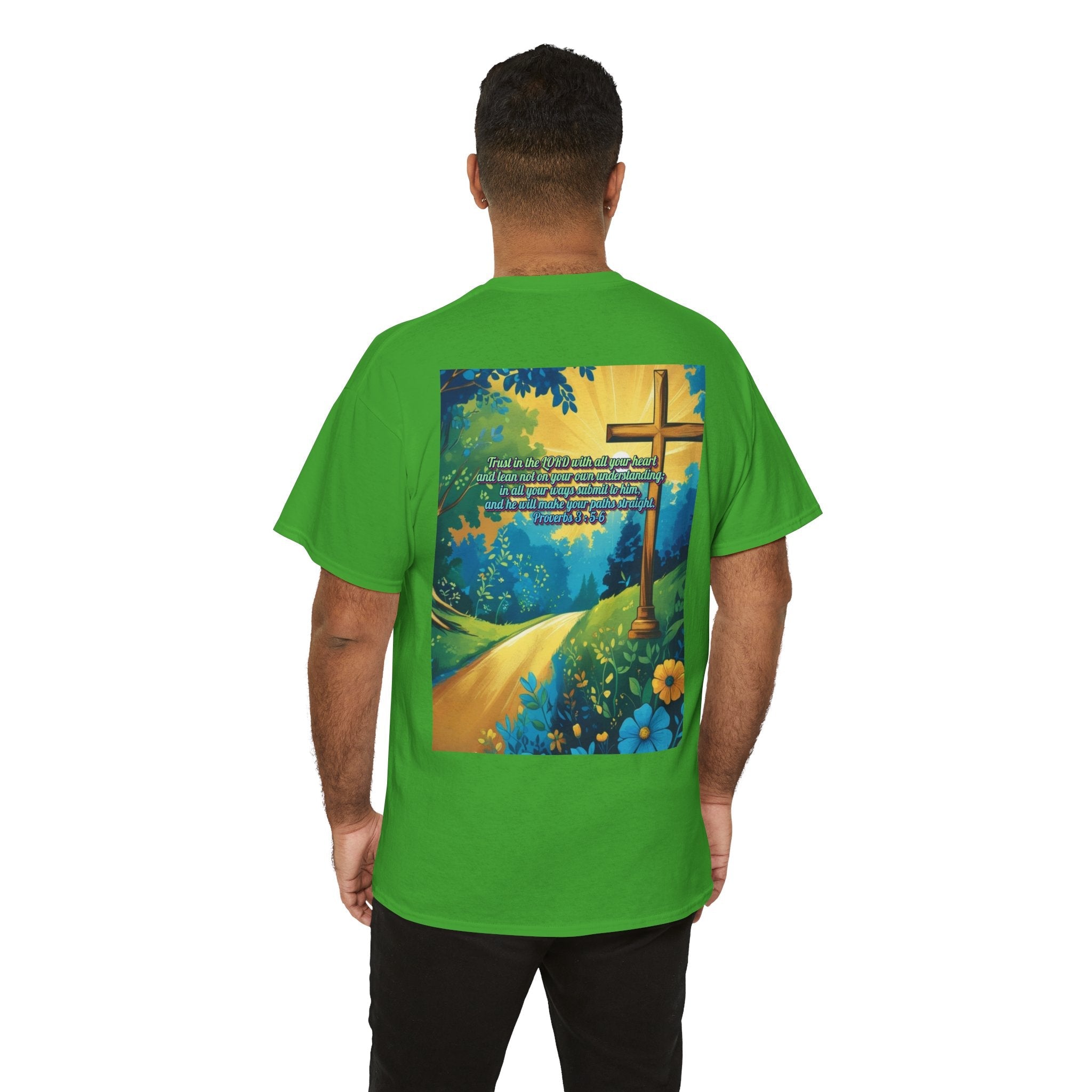 Trust in The Lord Proverbs 3:5-6 Biblical Design Unisex Heavy Cotton Tee Printify