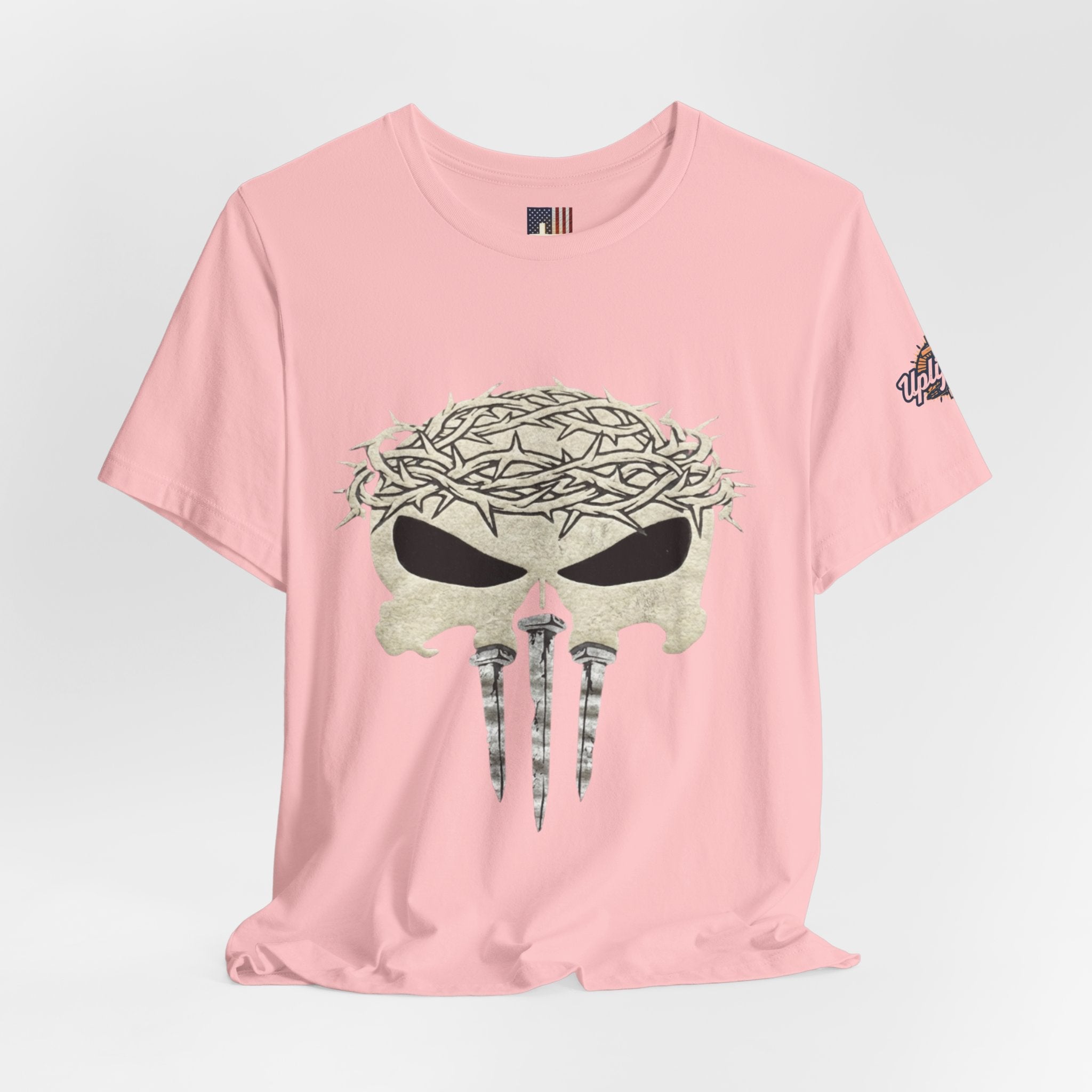 Christian Skull T-shirt - Crown of Thorns & Nails - Warrior Faith T-shirt Printify