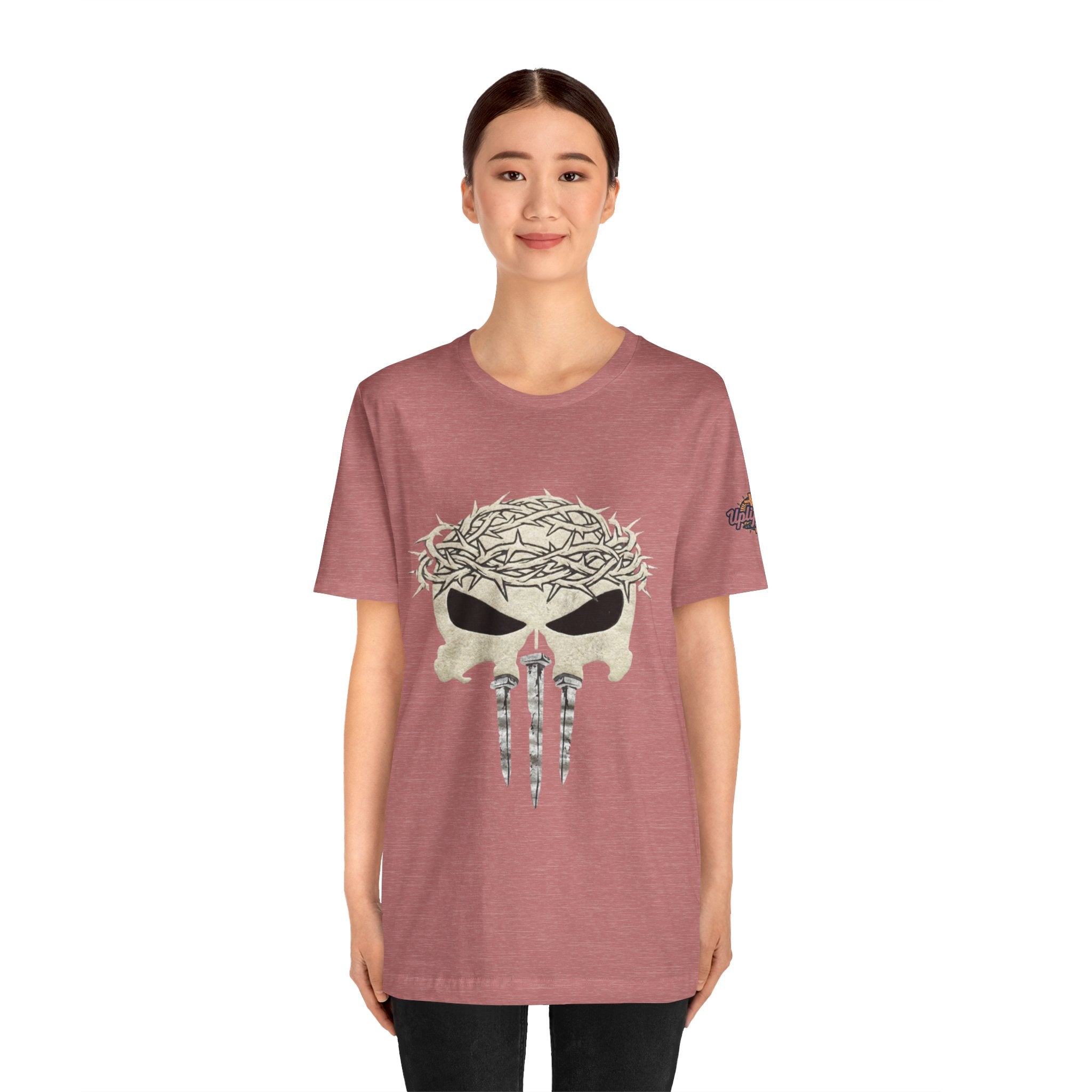 Christian Skull T-shirt - Crown of Thorns & Nails - Warrior Faith T-shirt Printify