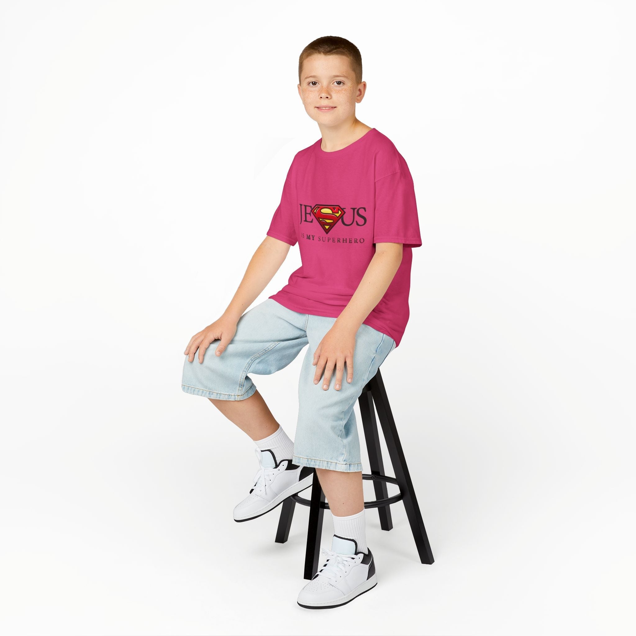 Jesus Is My Superhero T-Shirt — Faith-Based Superman-Inspired Tee Printify