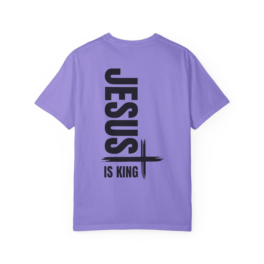 Jesus Is King T-shirt | Modern Typographic Cross Christian T-shirt Printify