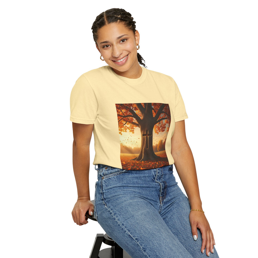 Trust in the Lord T-Shirt – Autumn Tree Christian Tee with Proverbs 3:5 Printify