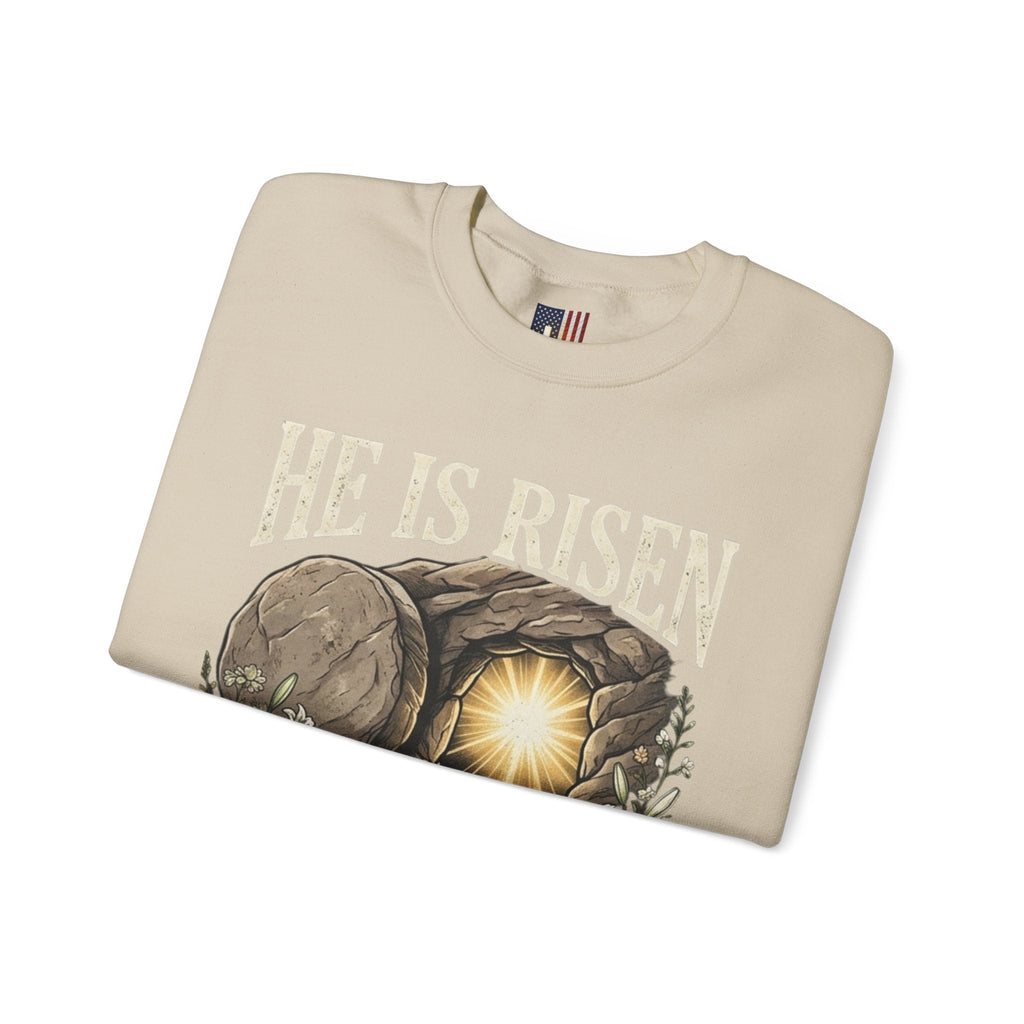 He Is Risen Sweatshirt — Jesus Christ Resurrection Easter Sweatshirt Printify