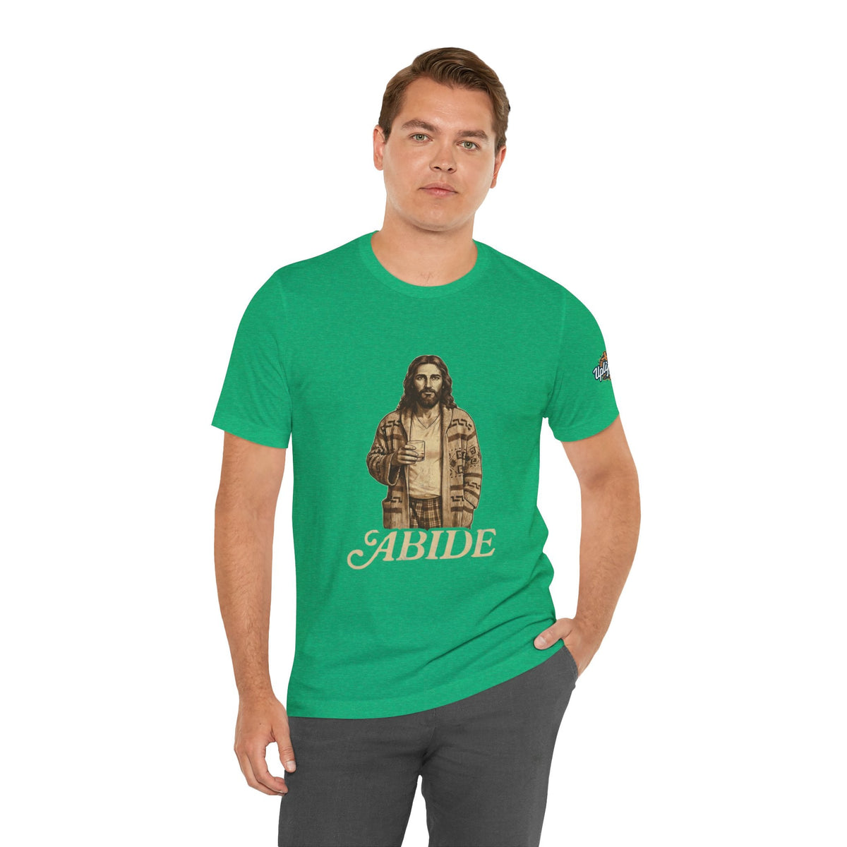 Abide Vintage Jesus Tee — "The Dude" Graphic Christian T-Shirt Printify