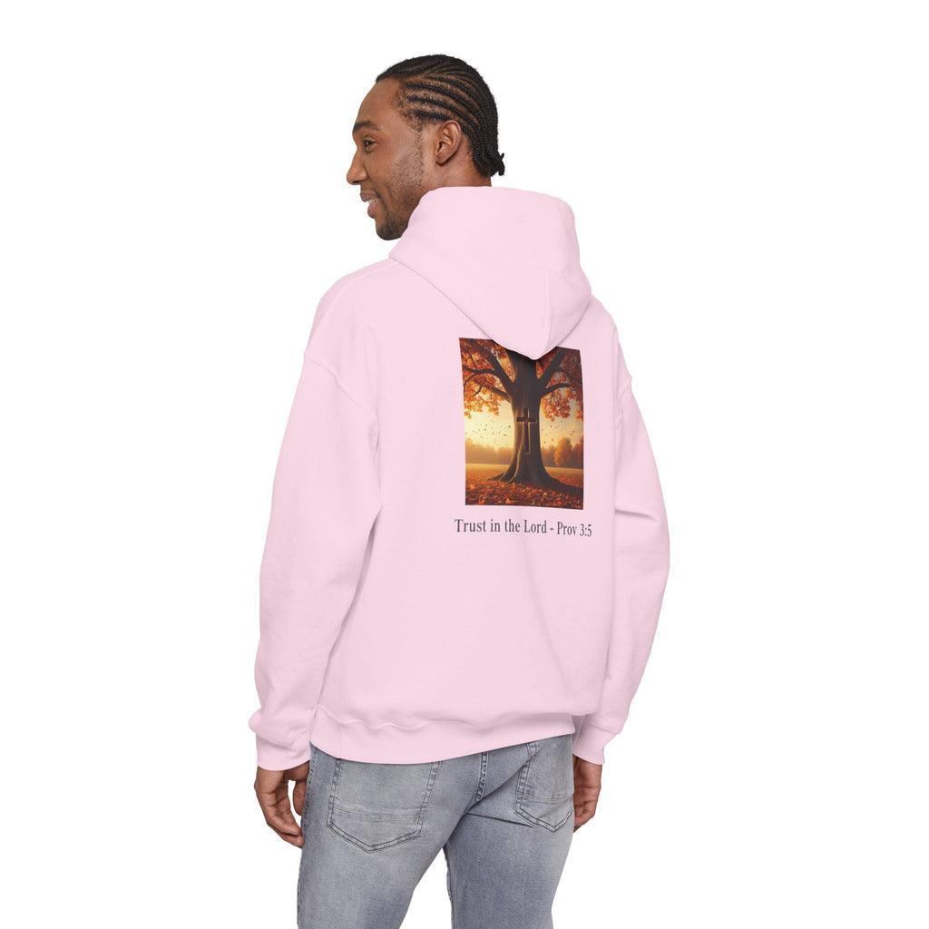 Trust in the Lord Hoodie – Autumn Tree Proverbs 3:5 Christian Hoodie for Cozy Faith Printify